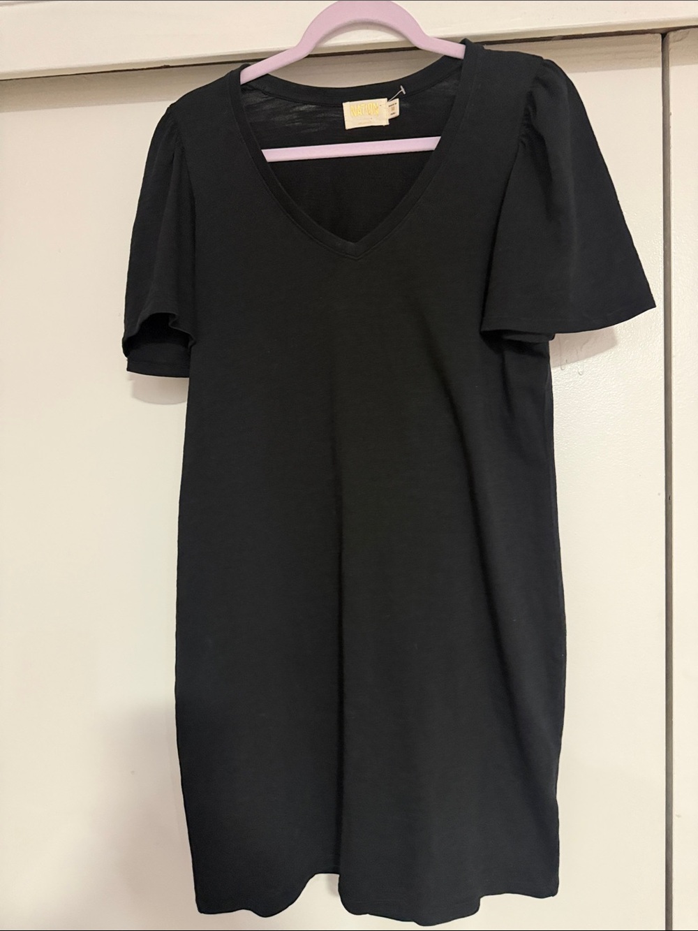 Nation LTD Black V-Neck Puff Sleeve Tunic